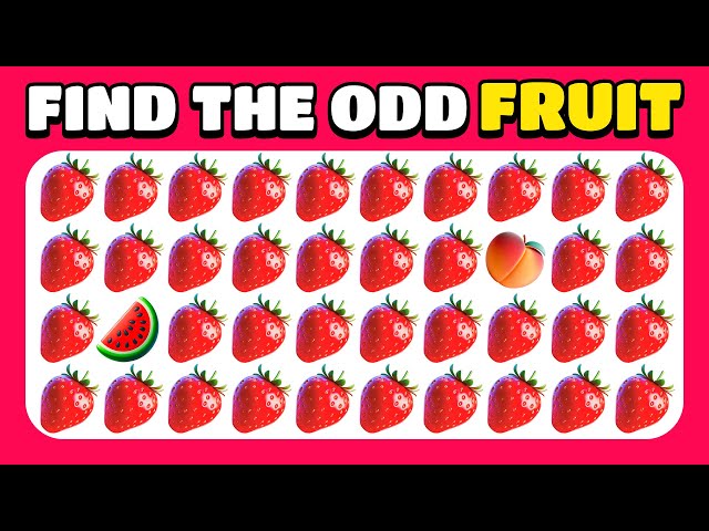 Find the ODD One Out - Fruits Edition 🍏🍑🍌 Easy, Medium, Hard Levels