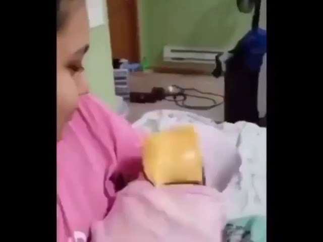 Newborn gets hit in face with cheese meme