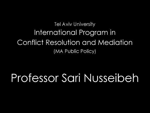Palestinian Sari Nusseibeh on Palestinian peace