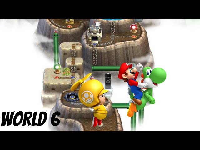 New Super Mario Bros. Wii - World 6 Walkthrough (3 Player)