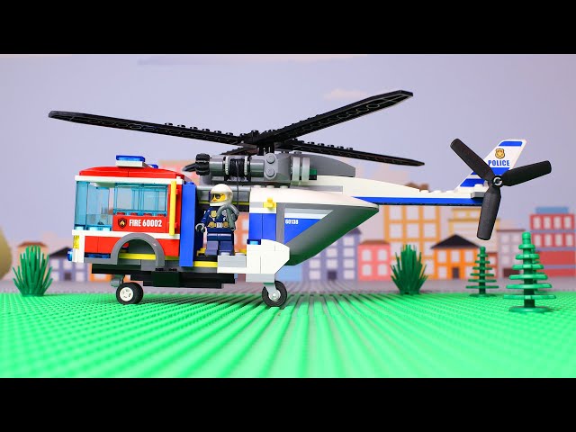 LEGO wrong cars experemental Train and Helicopter Brick Cars Building Animation for Kids