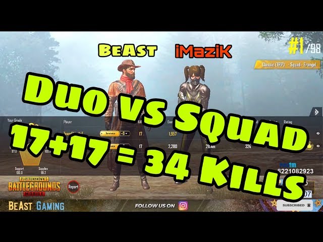 BeAst + iMazik | Duo vs Squad | M249 6x Spray | PUBG Mobile