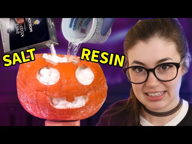 Can Resin Preserve a Dehydrated Pumpkin Carving?