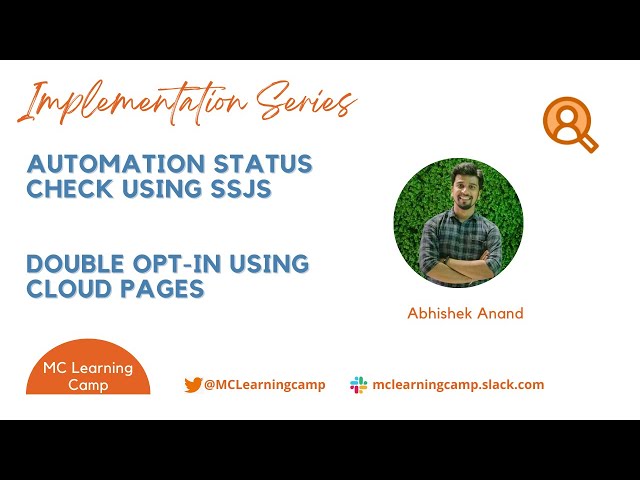 Automation Status using SSJS and Double Optin using Cloud Pages