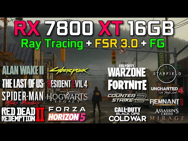 RX 7800 XT + RYZEN 7 7800X3D | Test in 25 Games | 1080p - 1440p & 4K | Ray Tracing + FSR + FG | 2024