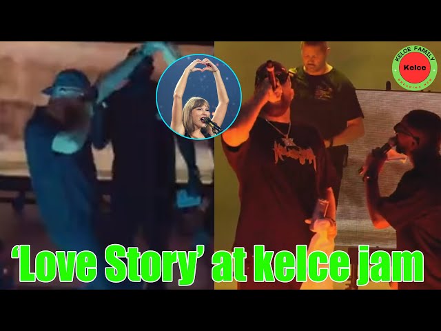 OMG! Travis dances to the lyrics of Taylor Swift's 'Love Story' at the 'kelce jam' music festival