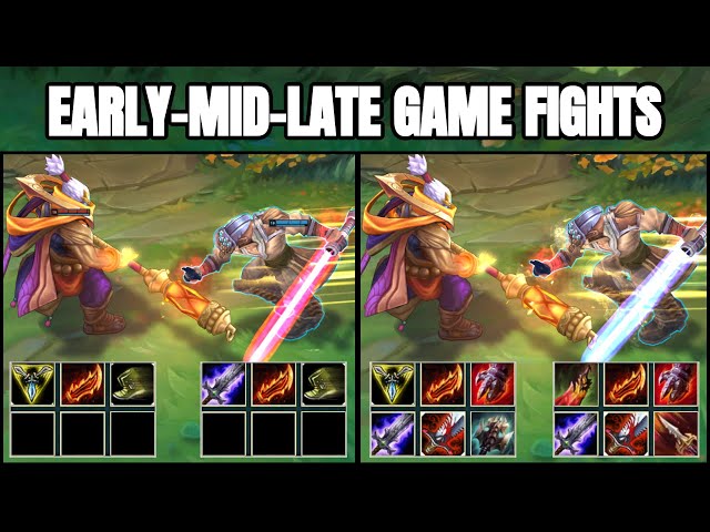 JAX vs MASTER YI EARLY-MID-LATE GAME FIGHTS & Jax Montage!