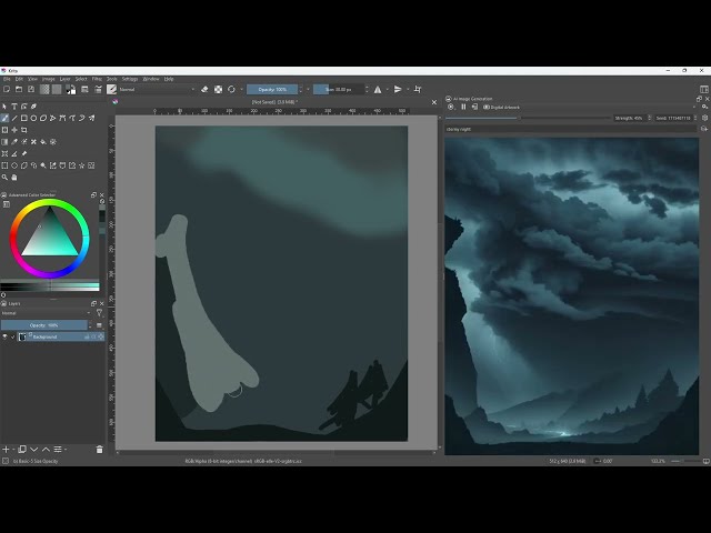AI Live Painting in Krita - Interactive updates