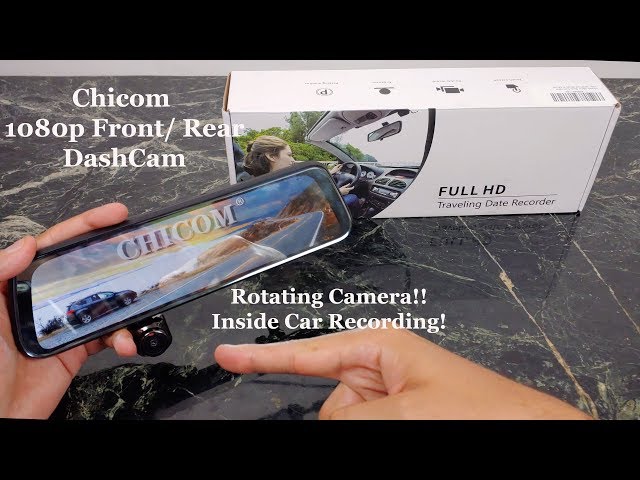 Alween 10" Dashcam 1080p Front Rotating Camera & Rear Camera