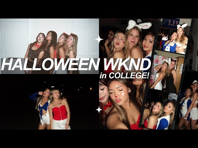 VLOG: HALLOWEEN WEEKEND IN COLLEGE 2023 freshman yr! | grwm, prep, makeup, & parties!