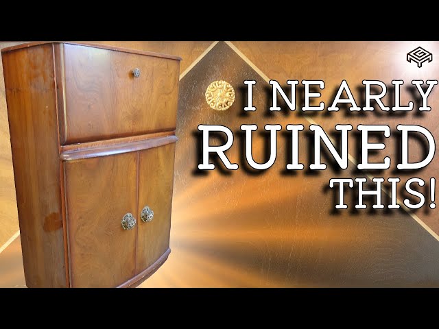 Watch as I restore [and nearly RUIN] this Drinks Cabinet! Art Deco Inspired | Furniture Makeover