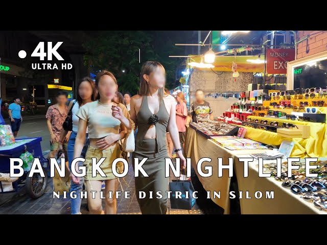 [4K UHD] Walking around Nightlife Area in Silom, Bangkok