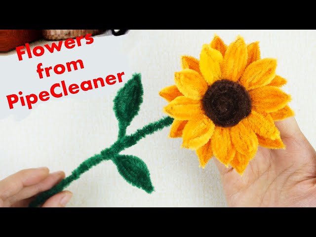 Pipe Cleaner Craft - SunFlower | Girasol hecho con limpiapipas