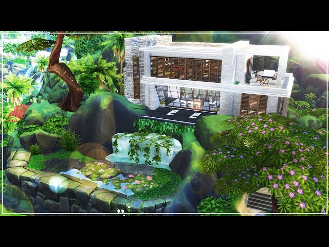 Waterfall Mansion | Amazing build | NoCC | The Sims 4: Island Living | Speed Build (Stop Motion)