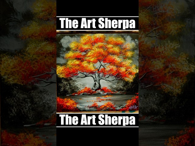 Stunning Autumn Tree Acrylic painting techniques on Canvas  #art #theartsherpa #autumnart