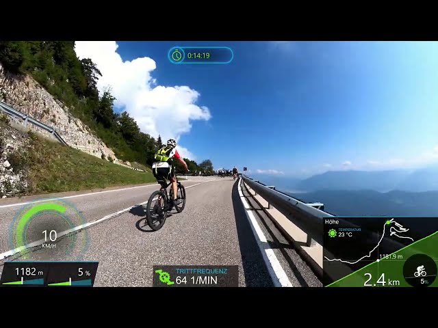 30 Minute last 5 Km Mendelpass Bike Day 2020 Uphill uncut Cadence & Garmin Speed Display 4K Video