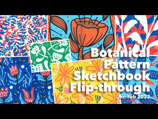 Drawing Botanical Patterns | Sketchbook Flip Through