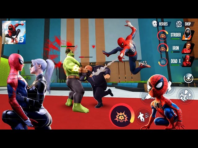 Hulk, Spiderman, Ironman, Marvel, Avengers, Superhero Vs Bandits BANK - Spider Fighter 3: Open World