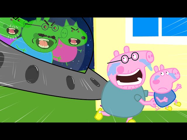 Zombie Apocalypse, Alien Zombies attack Daddy Peppa🧟‍♀️ || Peppa Pig Funny Animation