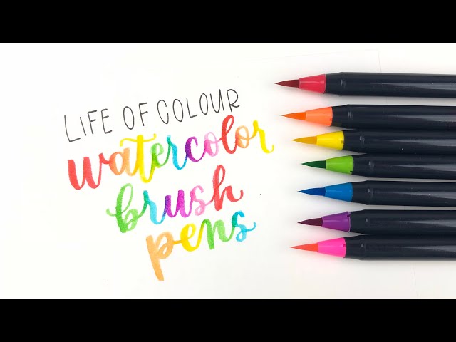 Watercolor brush pen review for watercolor lettering | from Life of Colour