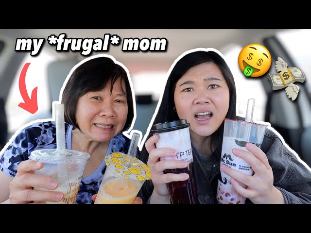 Ordering The MOST EXPENSIVE BOBA DRINKS with My Mom (she’s cheap af)