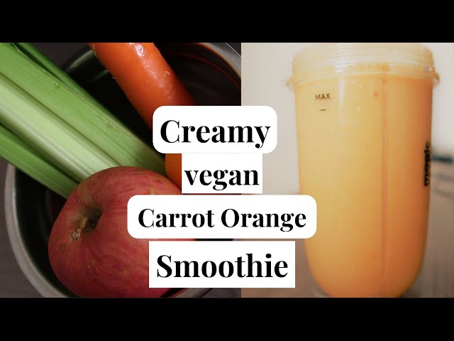VEGAN Carrot Orange Protein Smoothie ( Healthy ) Quick & Easy
