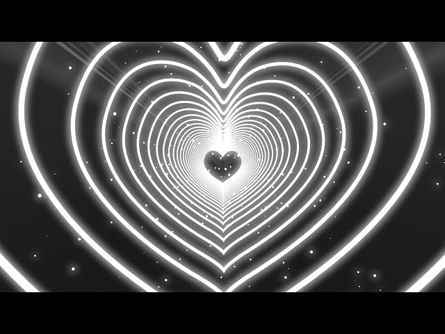Love Heart Tunnel and Romantic Abstract Black and White Heart Background Neon Heart Background