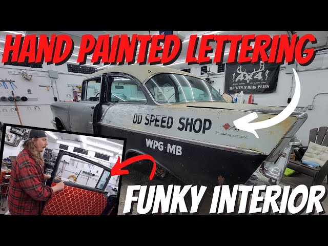 NASCAR Inspired 1957 Chevy Gets Custom Hand Lettering! - Plus, OVER THE TOP  Interior Install