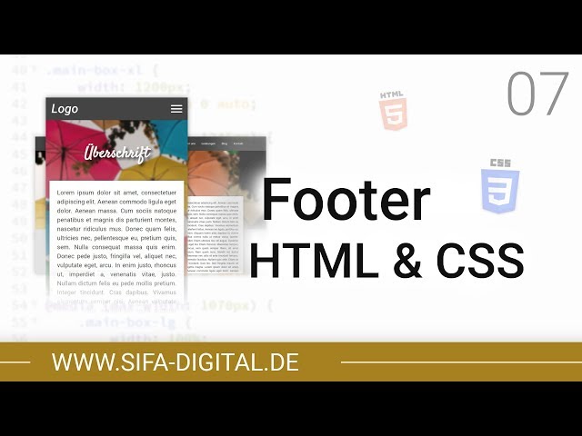 Responsive Webdesign: Footer HTML & CSS #07 (4K) | SIFA Digital