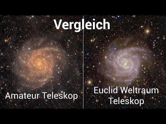 IC 342 Galaxie - Meine Aufnahme vs. Euclid Weltraumteleskop - im Vergleich