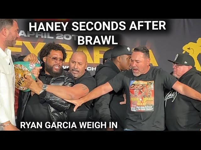 HANEY SECONDS AFTER BRAWL WITH BHOP ON STAGE AS RYAN GARCIA SAYS “SUCK MY 🍆!”