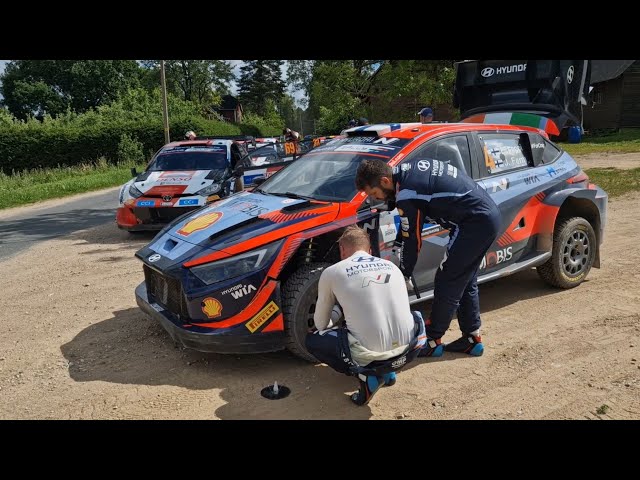 WRC Rally Estonia 2023 drivers preparing before ss4 Rovanpera Neuville Evans Lappi