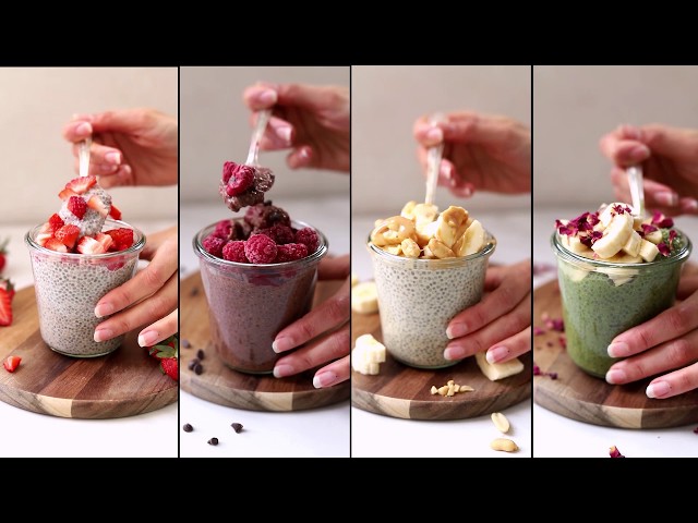 Chia Pudding Recipe 4 Ways | Healthy Vegan Breakfast