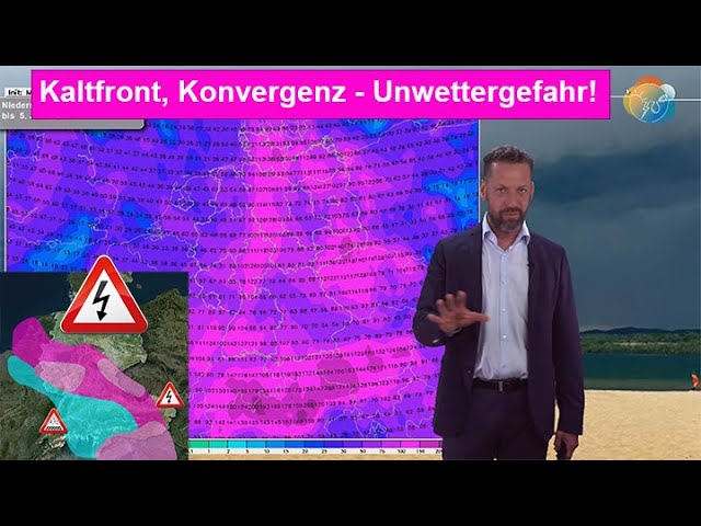 Wieder Kaltfront, Konvergenz, Gewitter- & Unwettergefahr! Wetter- & Regenvorhersage 21.-29.05.2024.