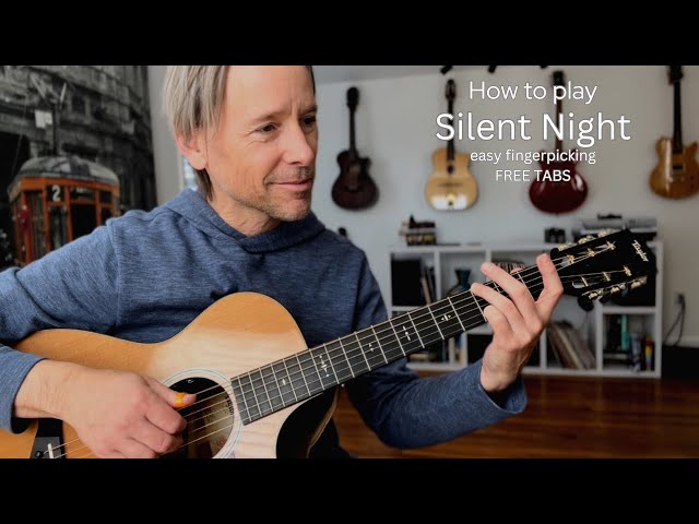 How to play: "Silent night" for easy/intermediate fingerpicking guitar - free tabs!