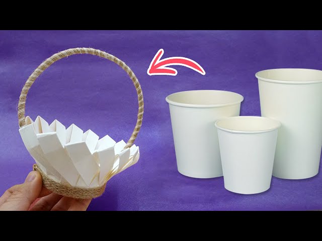 EASY DIY BASKET FROM PAPER CUP | The best Giveaways Ideas | Paper Craft Ideas