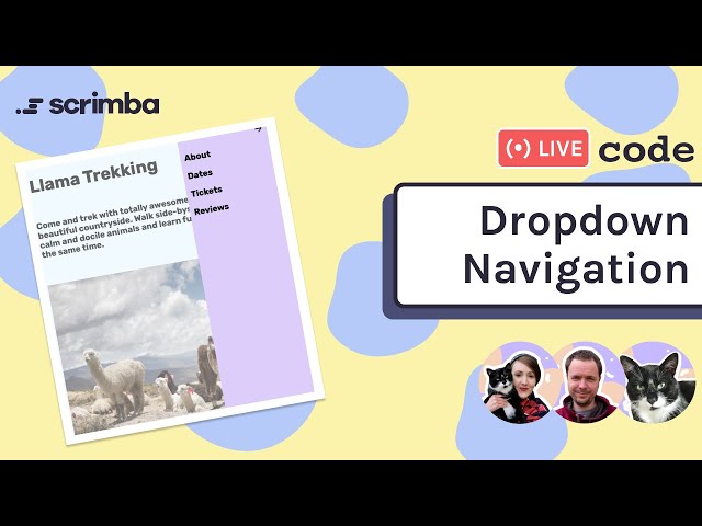 Live-code a dropdown navigation | HTML, CSS, and JavaScript
