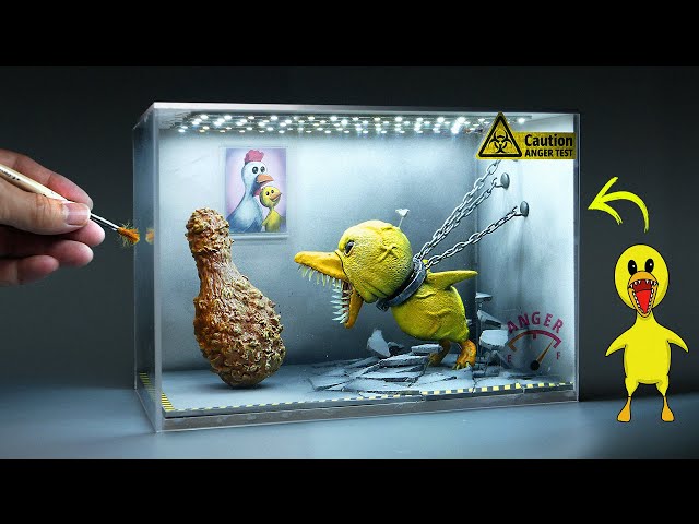 Diorama of realistic Rainbow Friends Yellow In the Laboratory