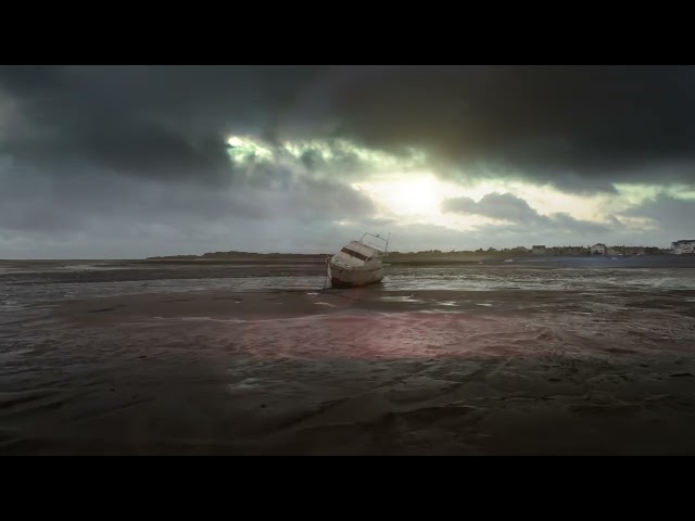 Abandoned boat, Haverigg beach, Millom, Cumbria.
