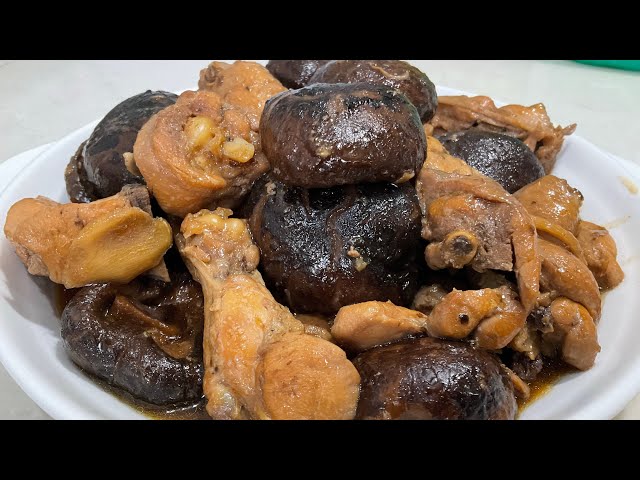 The Quick Way To Cook Tasty Delicious Tender Dried Shiitake Mushrooms With Chicken [ Part 2 ]