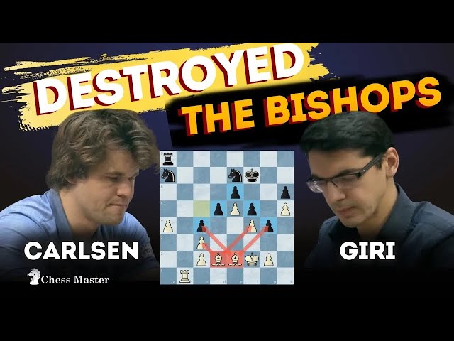 Carlsen's positional MASTERPIECE - Anish Giri bishops in a trouble - World Blitz Championship 2022в