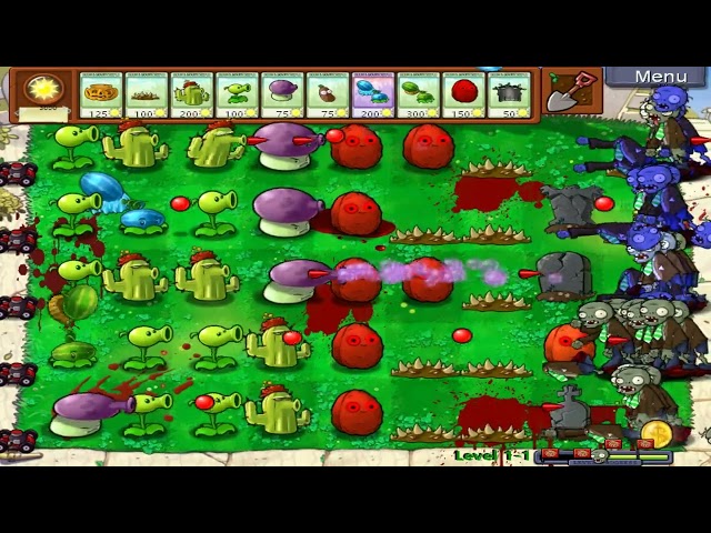 Plants Vs Zombies 1 Lawn of Hell Edition - Hard Mode Mod (PVZ Plus Version 95) - Level 1-1