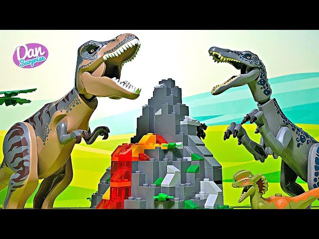 LEGO Dinosaur Volcano Treasure Island with Jurassic World Dinosaur