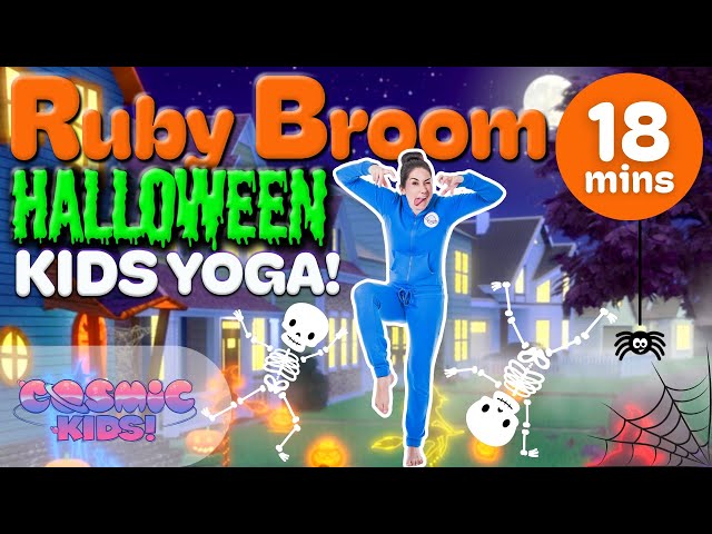 Ruby Broom  🎃 | A Halloween Cosmic Kids Yoga Adventure! | Kids Halloween Videos 🦇