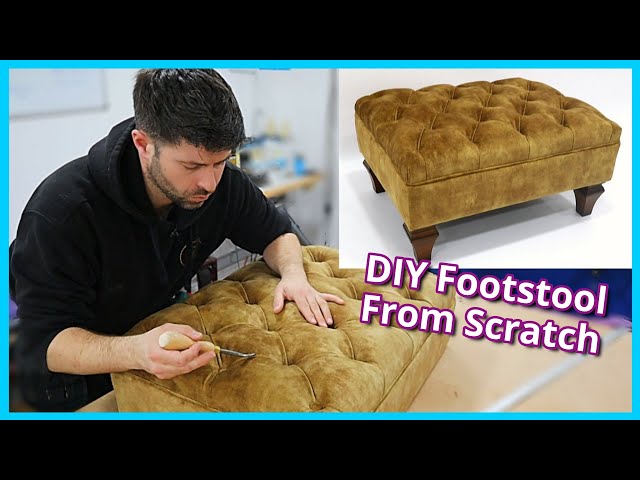 HOW TO MAKE A DIAMOND TUFTED FOOTSTOOL | DIY FOOTSTOOL FROM SCRATCH | FaceliftInteriors