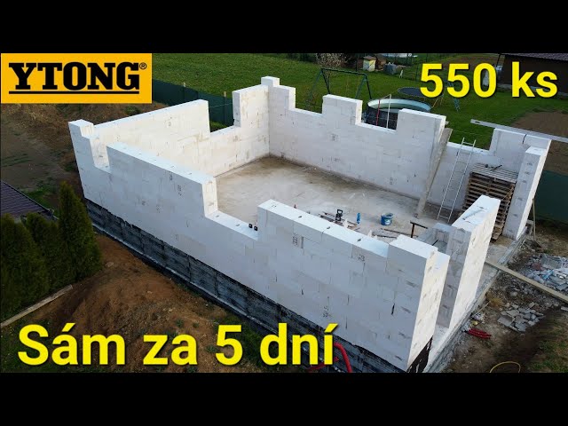 Masonry of the workshop of dreams from aerated concrete masonry Ytong Lambda YQ 375. Alone in 5 days