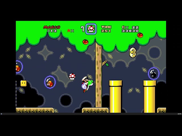 Super Mario World Widescreen: Forest Of Illusion 3 Secret Exit