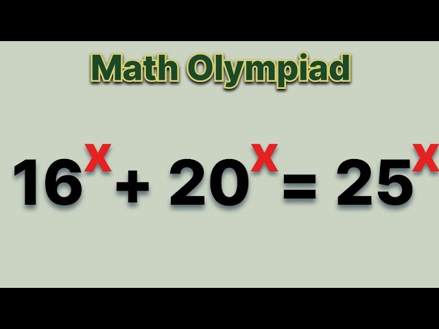 A Nice Exponential Question | Math Olympiad