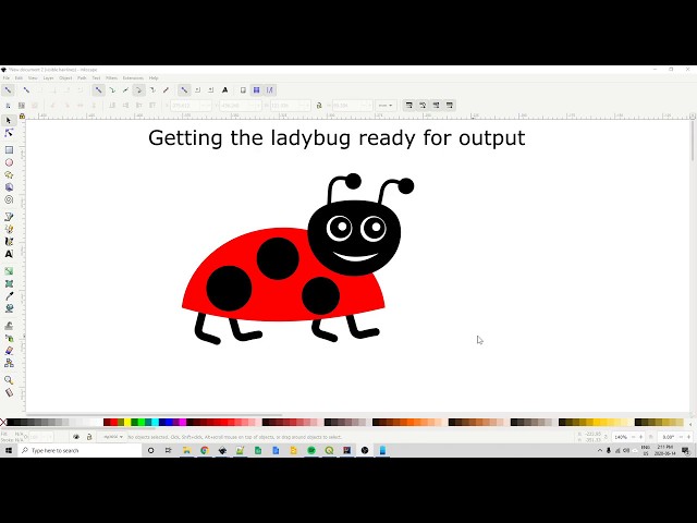 Preparing ladybug for output