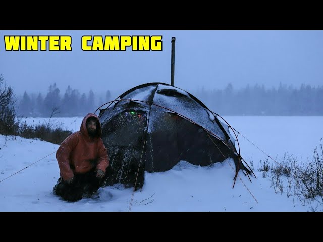 Hot Tent Snow Storm Camping